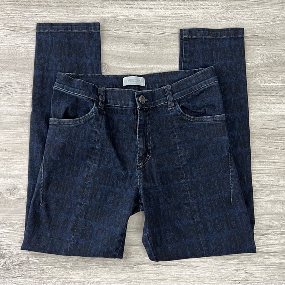 Rare Roberto Cavalli Logos Dark Wash Denim Jeans - Medium - Picture 3 of 8